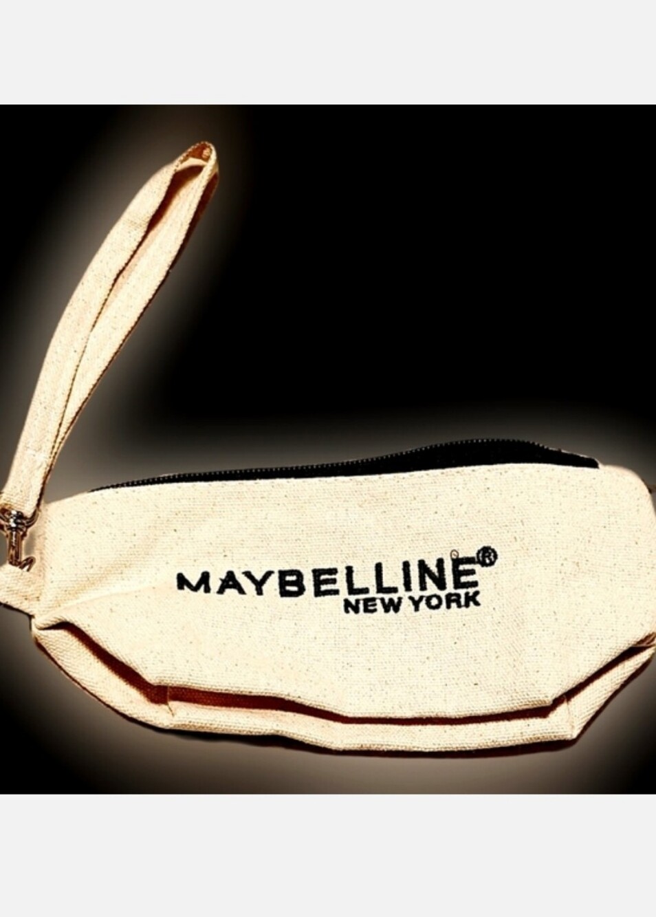 NWT MAYBELLINE NEW YORK NYLON INSULATED CANVAS COSMETIC POUCH w/DETACHABLE STRAP